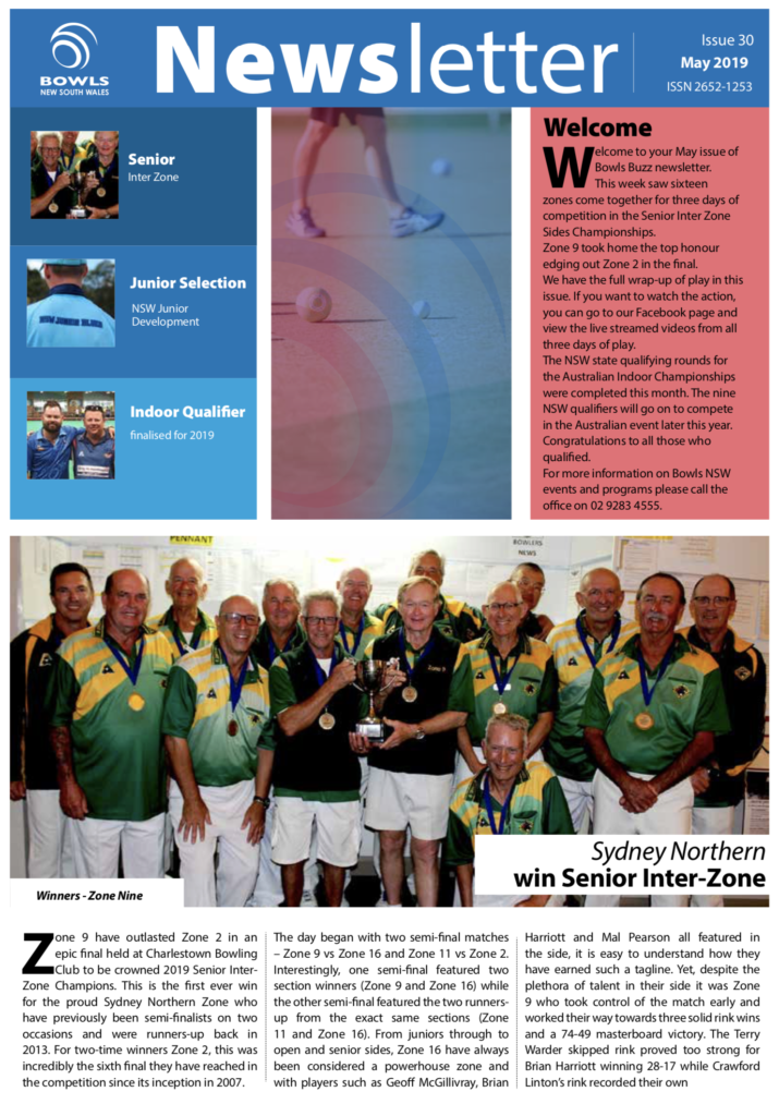 Bowls Buzz Newsletter May 2019 - Windang Bowling Club